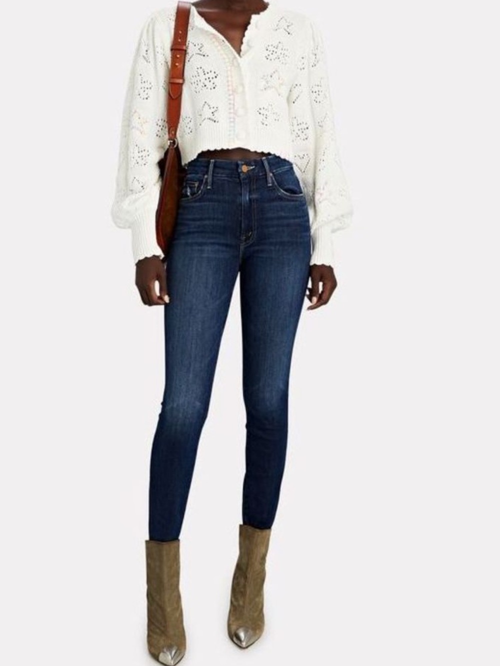 MOTHER The High Waisted Looker Dark Indigo Skinny Jeans